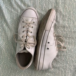 WHITE LEATHER CONVERSE WOMEN/MENS